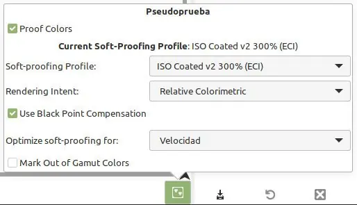 Soft-proofing toggle